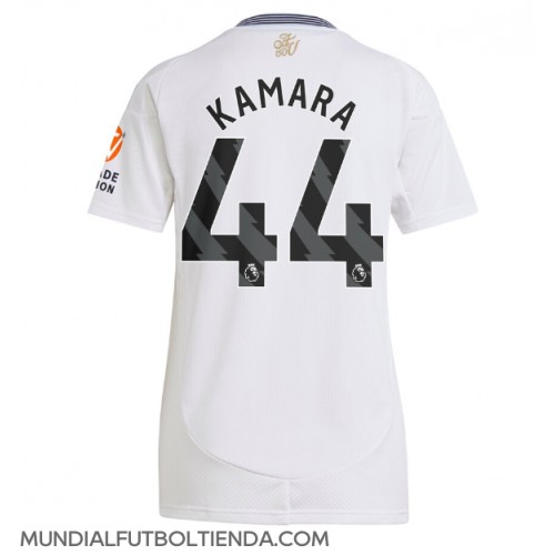 Camiseta Aston Villa Boubacar Kamara #44 Segunda Equipación Replica 2024-25 para mujer mangas cortas